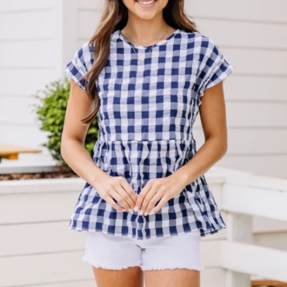Gingham boutique Top